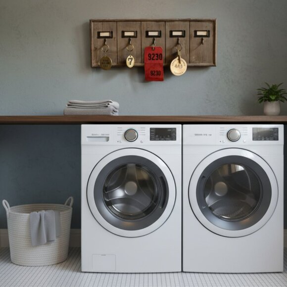 Ship-Multi Key Holder Wood Wall Rack 5 Hooks Vintage Style Office Motel Hotel - Picture 4 of 13